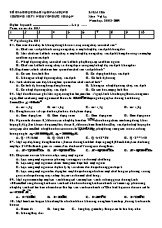 Kiểm tra môn: Vật lý năm học: 2008 - 2009