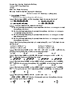 Kiểm tra một tiết: Hình học 11 (Nâng cao) - Chương III