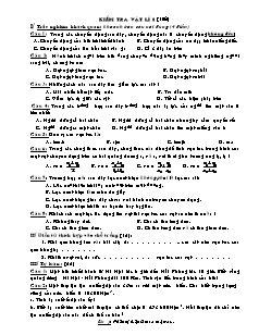 Kiểm tra Vật lí 8 (1 tiết)