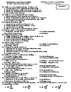 Kiểm tra Vật lý 10 - Mã đề 100