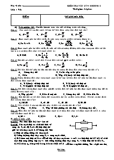 Kiểm tra Vật lý 9 - Chương I