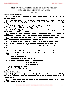 Một số bài tập tham khảo ôn thi tốt nghiệp môn Vật lí 12 năm học 2007 – 2008