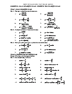 Một số dạng bài tập tham khảo
