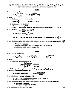 Một số đề mẫu kiểm tra học kỳ II, khối 11