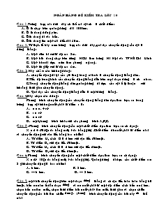 Ngân hàng đề kiểm tra lớp 10
