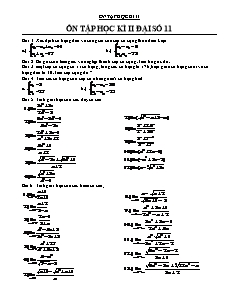 Ôn tập học kì II Đại số 11