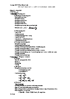 Ôn tập học kỳ I - Lớp 11 năm học 2008 - 2009