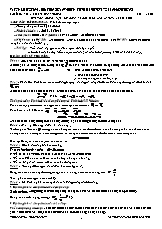 Ôn tập môn Vật lý lớp 10 cơ bản học kì II năm học: 2008 - 2009