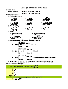 Ôn tập Toán 11 học kì II