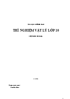 Tài liệu hướng dẫn thí nghiệm Vật lý lớp 10