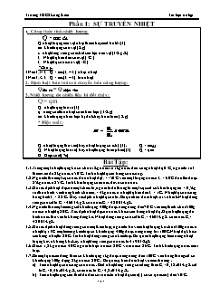 Tài liệu ôn tập - Phần I: Sự truyền nhiệt