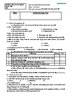 Thi chất lượng học kì I môn: Vật lý 6