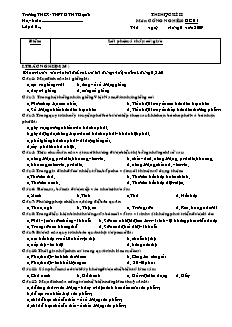 Thi học kì II môn: Công nghệ 10 - Đề 01