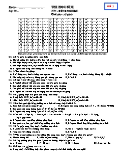 Thi học kì II môn: Công nghệ 10