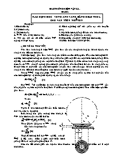 Thí nghiệm môn Vật lý - Xác định bước sóng ánh sáng bằng giao thoa cho vân tròn newton