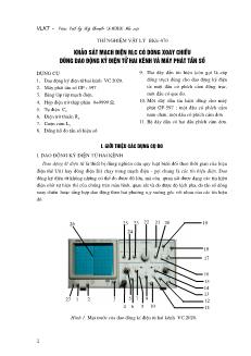 Thí nghiệm vật lý bke - 070 khảo sát mạch điện rlc có dòng xoay chiều dùng dao động ký điện tử hai kênh và máy phát tần số