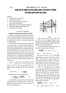 Thí nghiệm vật lý – bko - 070 khảo sát sự nhiễu xạ của chùm laser qua cách tử phẳng xác định bước sóng của laser