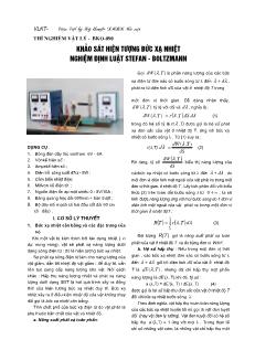 Thí nghiệm vật lý - Bko - 090 khảo sát hiện t-ợng bức xạ nhiệt nghiệm định luật stefan - Boltzmann