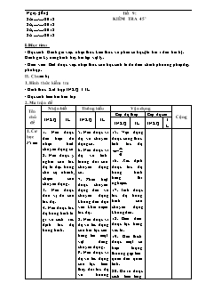 Tiết 9: Kiểm tra 45’ Vật lý 8