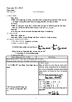 Tiết dạy 43: Cấp số nhân