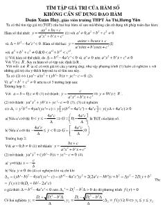 Tìm tập giá trị của hàm số không cần sử dụng đạo hàm
