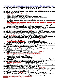Tuyển tập đề thi đại học cao đẳng các năm phần cơ học