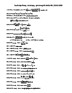 Tuyển tập phương trình lượng giác trong đề thi đại học cao đẳng (năm 2002 - 2010)