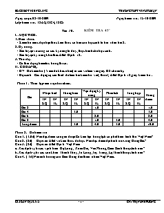 Giáo án môn Địa lý lớp 12 - Tiết 10: Kiểm tra 45 phút