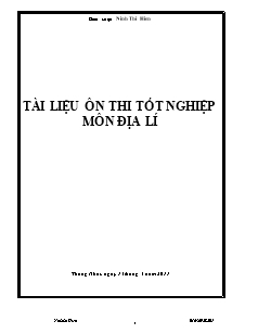 Tài liệu ôn thi tốt nghiệp môn Địa Lí